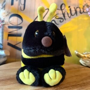 Buzz Puffkins Bumblebee Black Yellow Plush Stuffed Animal Bee Swibco 1994 🐝
